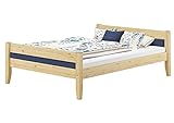 Erst-Holz Massivholzbett Kiefer 160x200 mit wählbarem Farbpolster...