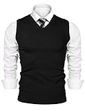 Sykooria Pullover Herren Pullunder V-Ausschnitt Baumwoll Strickweste...