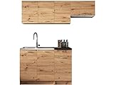 Küche Mela 180/120 cm, Küchenblock/Küchenzeile, 5 Schrank-Module frei...