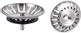 Ibergrif Universal Siebkörbchen Edelstahl (2er Set)- Spülbecken Stöpsel...