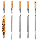ZMC 5x Kebab Grillspieße 55cm aus Edelstahl 2cm breit, 2mm dick |...