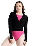 Capezio Damen Ribbed Knit Wrap Sweater Wickelpullover, Schwarz, L EU