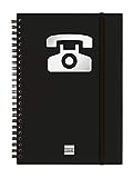 Finocam - Telefonbuch Phone DinA5 Doppelspirale Schwarz, DIN A5 (148 x 210...