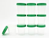 Urinbecher Probenbecher | 10 Stück | Urinprobenbecher 125ml | mit grünem...