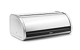 Brabantia Rollbrotkasten (matter Stahl), großer Brotkasten mit flacher...