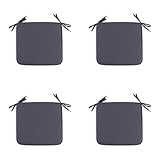4er Set Sitzkissen 40 x 40 cm Stuhlkissen mit Bändern, Sitzpolster für...