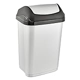 keeeper Mülleimer mit Schwingdeckel, 25 l, Swantje, Silber