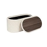 PINPLUS Sitzbank mit Stauraum, Ovale Polsterbank, Klappbarer Fußhocker,...