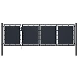 Tidyard Gartentor Stahl 350 x 100 cm Anthrazit Sicherheits-Hoftor für...