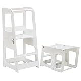 KYWAI® Montessori Lernturm ab 1 Jahr – 2-in-1 Learning Tower & Tisch –...