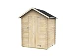 Gartenhaus Bh16 Marcella 146x130 aus Naturbelassenem Fichtenholz 16 mm mit...