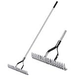 YEELOR Rechen für Landschaftsbau, 38,1 cm, robuster Gartenrechen mit...
