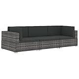 vidaXL Garten Sofagarnitur 3-TLG. mit Auflagen 3er Sofa Couch Lounge...