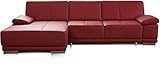 CAVADORE Eckcouch Corianne / Modernes Leder-Sofa mit verstellbaren...