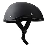 Halbhelme Motorradhelm, Retro Halbschalenhelm Mattschwarzer...