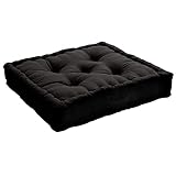 Bodenkissen mit Griff, Baumwolle, 50 x 50 x 10 cm, schwarz, 50x50