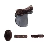 Merauno® Lammwolle Reitgeschenke Set of 4-1x Lammwolle Sattelsitzbezug, 1x...