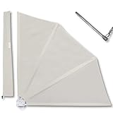 KDR Balkonfächer 120x120 cm Beige – Wind- & Sichtschutz für Balkon &...