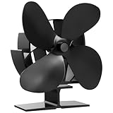 Kaminventilator Ofenventilator Lüfter mit 4 Blättern Geräuscharmer...