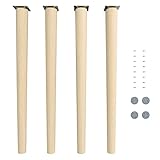 Sossai Tischbeine aus Naturholz Buche unbehandelt, Clif Round HMF1, 71 cm...