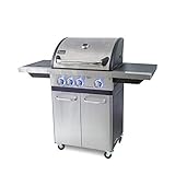 ACTIVA 3 Brenner Gasgrill 'Silver Star 400' Grillwagen mit 800 Grad...