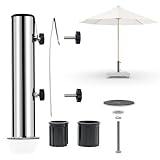 osoltus Universal Schirmhalter Edelstahl | Sonnenschirmrohr für...