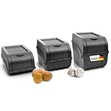 Novaliv Kartoffel Aufbewahrungsboxen Set | 3,5L + 5L + 9L | ANTHRAZIT GRAU...