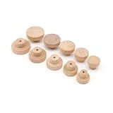 Runde Schrankknäufe aus Holz, flache Oberseite, Schubladengriffe für...