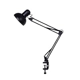 HYTROVE Schwarze Klemmlampe mit Flexiblem Schwenkarm Tischlampe für Büro...
