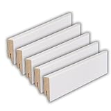 HORI® Multi-Pack Moderne/Hamburger MDF Sockelleiste | Weiß foliert RAL...