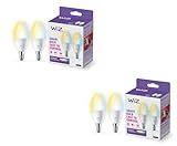 WiZ Wertpaket - E14 - mit 4 Kerzenlampen - 40 W Kerzenlampen mit warm- bis...