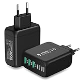 [2er Pack] USB C Ladegerät, 55W 5-Port PD Schnellladegerät, 2...