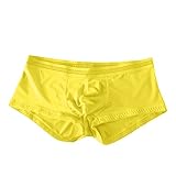 ofeirhz Herren-Unterwäsche, atmungsaktiv, lange Beine, gelb, M