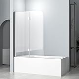 Duschwand für Badewanne 100x120 2-teilig, Faltbar Badewannenfaltwand NANO...