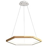 OJXIER Deckenleuchte Sechseckige Holz Led Pendelleuchte für Wohnzimmer...