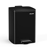 lovewind Küchenabfalleimer, 20L Schwarzer Mülleimer aus Edelstahl mit...