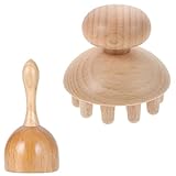 Mikikit Multifunktionales Holz Massagegerät mit Schröpfbechern Handliches...