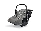 Jollein Fußsack Basic Knit Stone Grey - Für Babyschale Kinderautositz...
