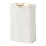 Fousenuk Wäschekorb Faltbarer Geflochten Oxford-Gewebe Weiß 39×53×27...