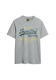 Superdry Herren Klassisches, lässiges T-Shirt mit Vintage-Logo Kiesgrau...