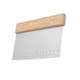 Rockreyoa Teigschaber Spachtel Küche Teigschneider mit Holzgriff Edelstahl...
