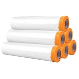 WOPPLXY 6 Rollen Abdeckfolie mit Klebeband, 180cm x 15m Malerfolie,...