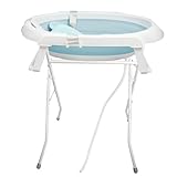 Babybadewanne mit Gestell 84.5cm, Faltbare Babybadewanne mit Badekissen,...