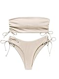 GORGLITTER Bandeau Bikini Damen Set Bikini High Waist Trägerlos Bikini Mit...