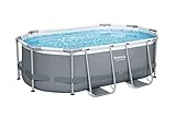 Bestway Power Steel Frame Pool-Set mit Filterpumpe 305 x 200 x 84 cm, grau,...