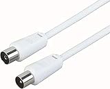 Schwaiger Antennen Anschlusskabel 75 dB, 1,5m, weiß, IEC Stecker  IEC...