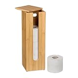 Relaxdays Toilettenpapier Aufbewahrung Bambus, für 4 Rollen,...