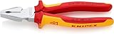 KNIPEX Kraft-Kombizange verchromt isoliert mit Mehrkomponenten-Hüllen,...