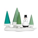 Abbott Collection Cones Tree & Snowman Dekofigur, Kunstharz, Grün/Weiß,...