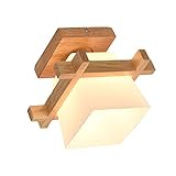 Veemoon Japanische Holzwandleuchte Moderne Deckenlampe Massivem Holz für...